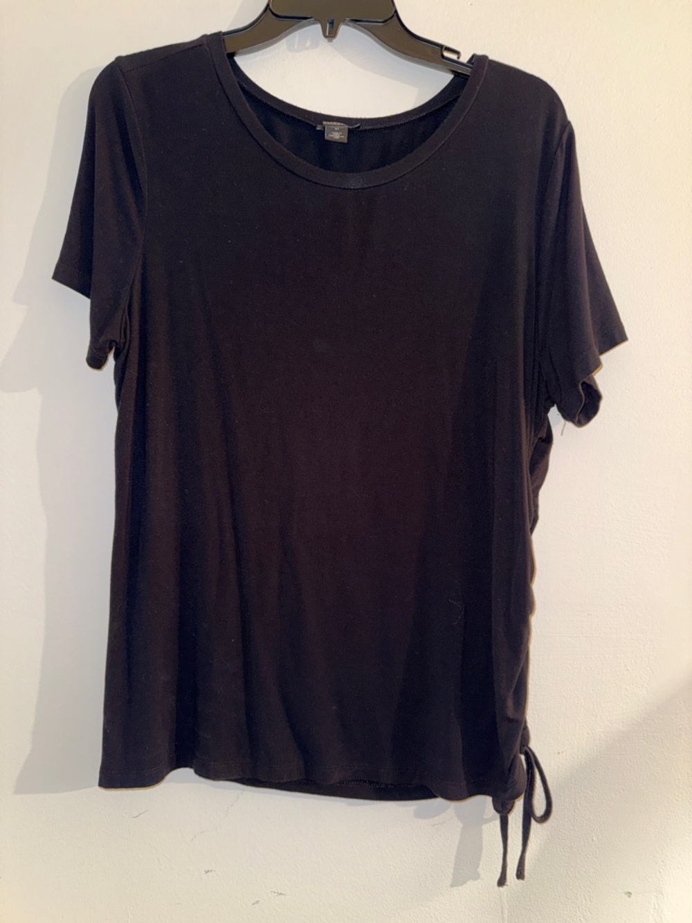 Halogen Women’s Black Short-Sleeve Ruched Side Tee